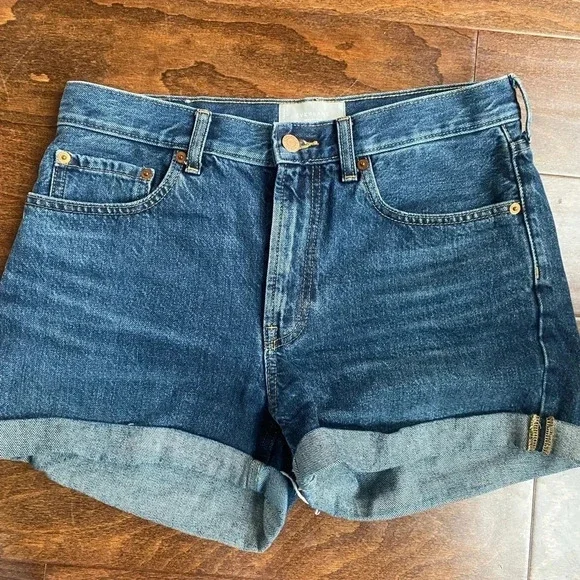 Everlane Dark Blue Jean Shorts - Picture 3 of 10